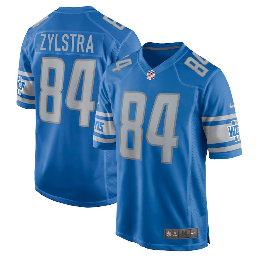 Men Detroit Lions #84 Shane Zylstra Nike Blue Game NFL Jersey
